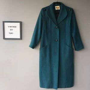 Vintage Forest Green Wool Coat